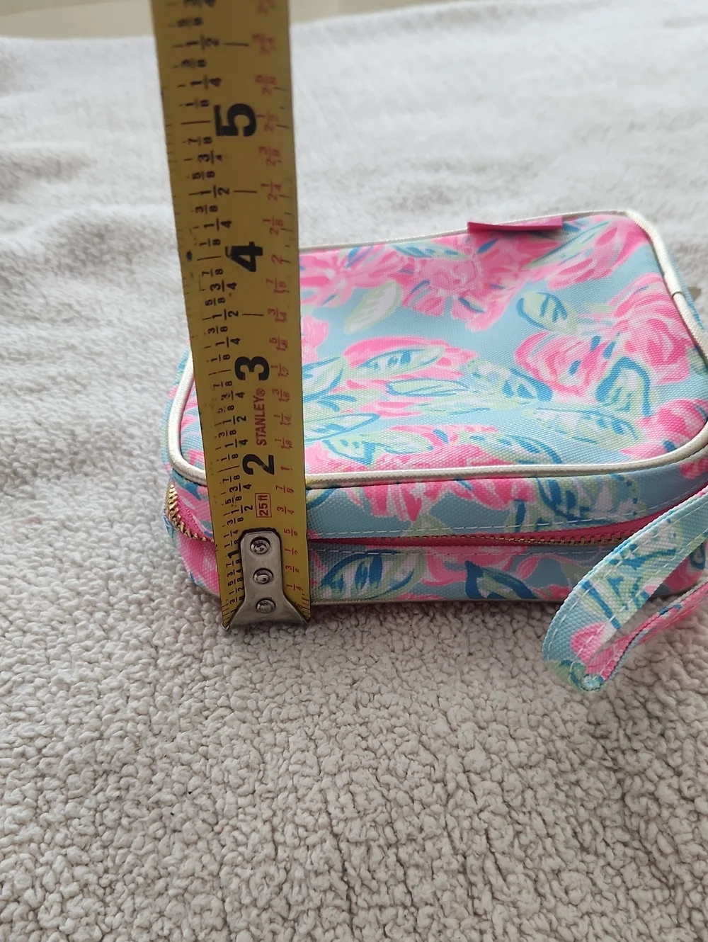Lilly Pulitzer travel cosmetic case Totally Blossom Clear Front